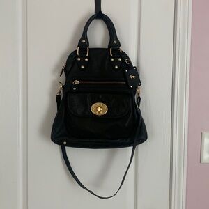 Emma‎ Fox black  leather tote/crossbody Bag